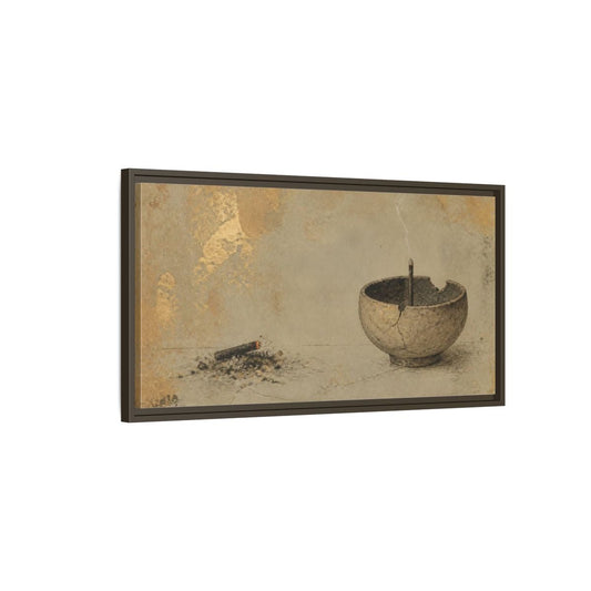 Wabi Sabi Incense Bowl Framed Canvas Print Wall Art – Living Room Decor, Above Couch - YesArtYes