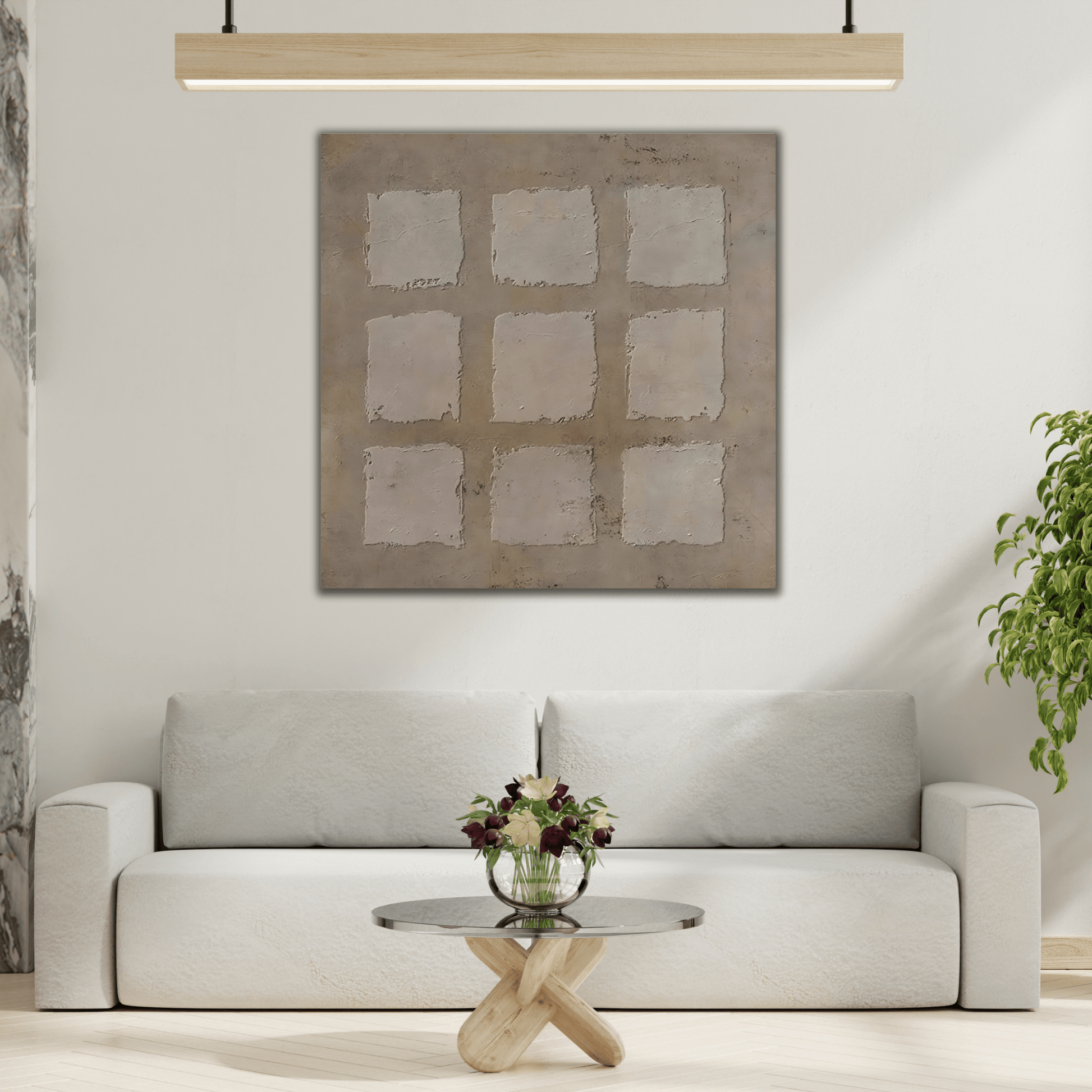 Wabi - Sabi Japanese Canvas Print - Brown Neutral Bohemian 3d Minimalist Wall Art - YesArtYes