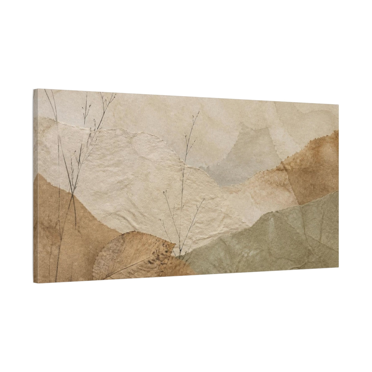 Main Mockup. Wabi Sabi Leaf Study shown as canvas print