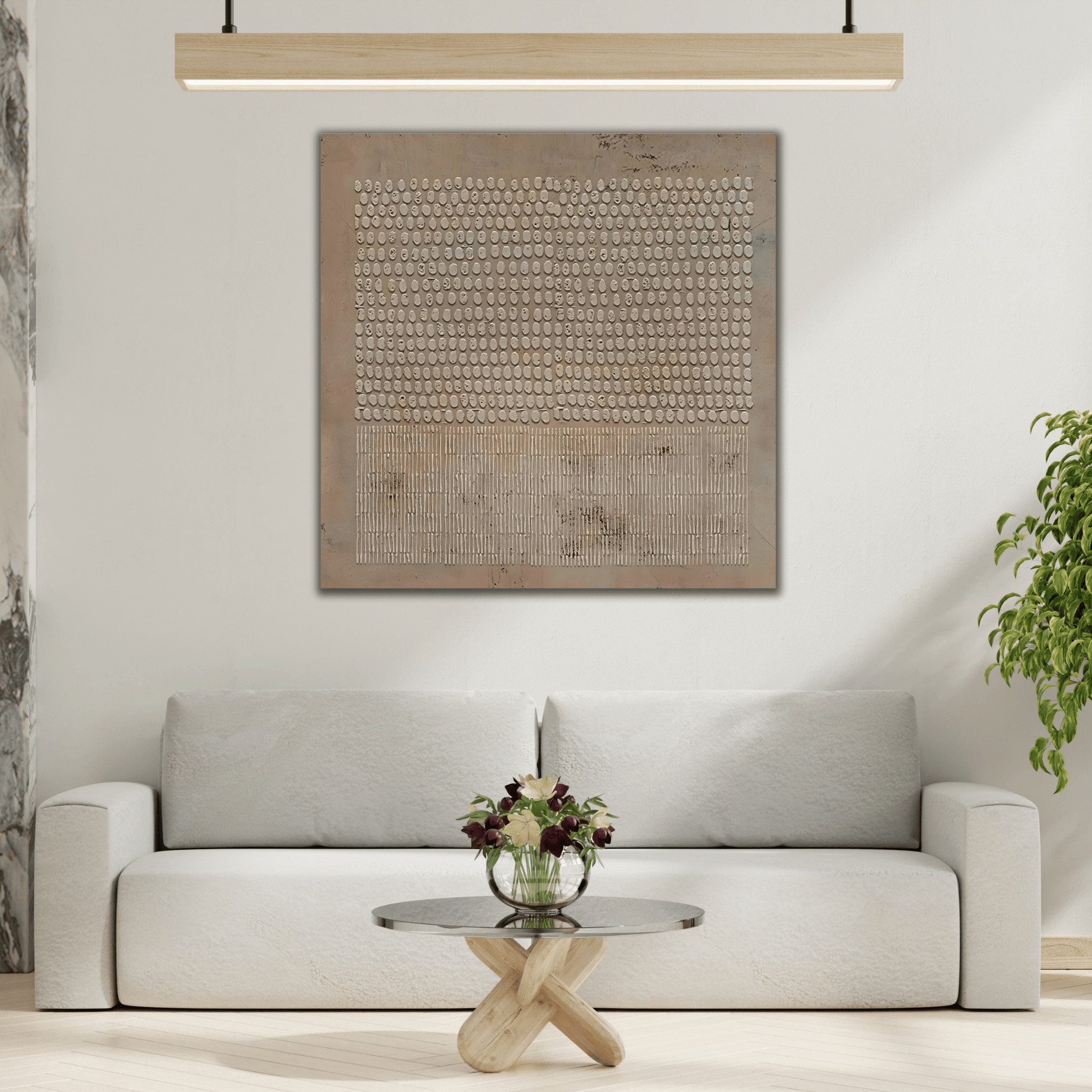 Wabi - Sabi Minimalist Brown Canvas Print - Abstract Brown Bohemian Wall Art - YesArtYes