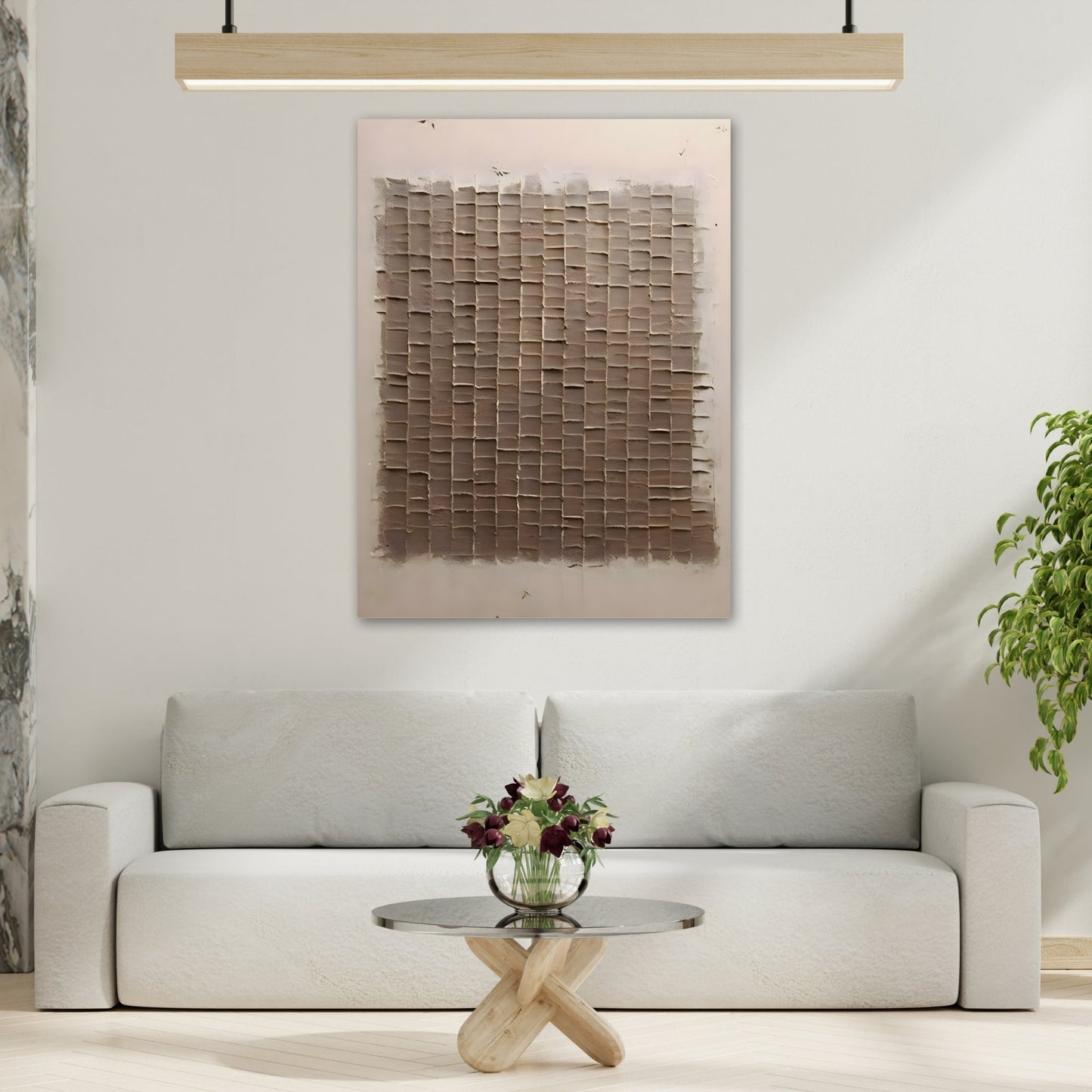 Wabi - Sabi Minimalist Canvas Print - Brown abstract 3d texture Earth Tone Wall Art - YesArtYes