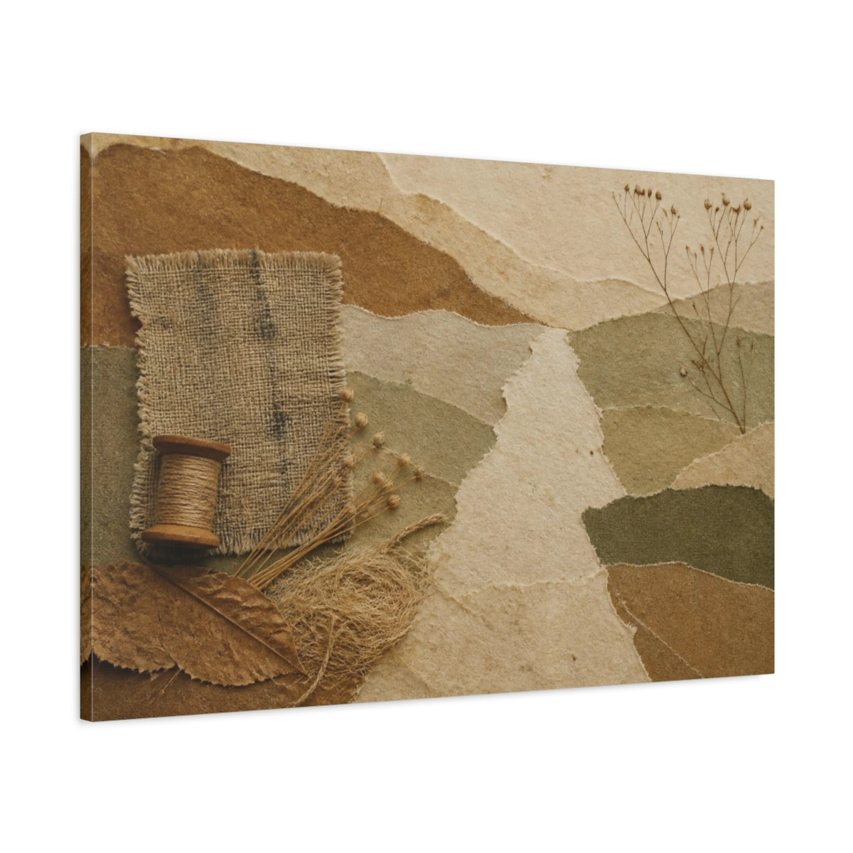 Main Mockup. Wabi Sabi Paper Collage shown as canvas print