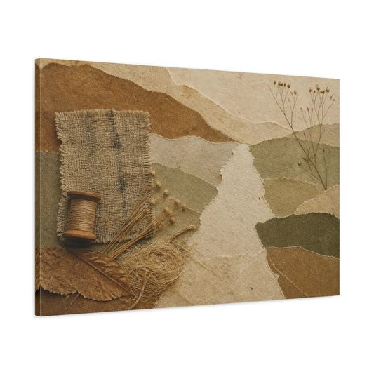 Main Mockup. Wabi Sabi Paper Collage shown as canvas print