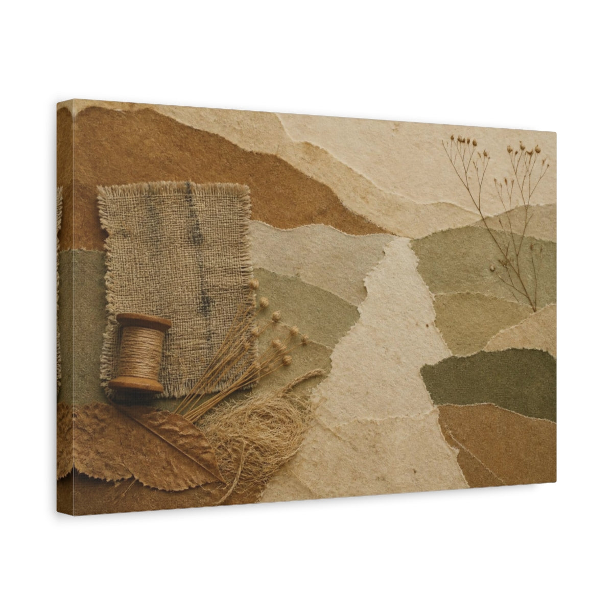 Side Mockup 4. Wabi Sabi Paper Collage shown as canvas print