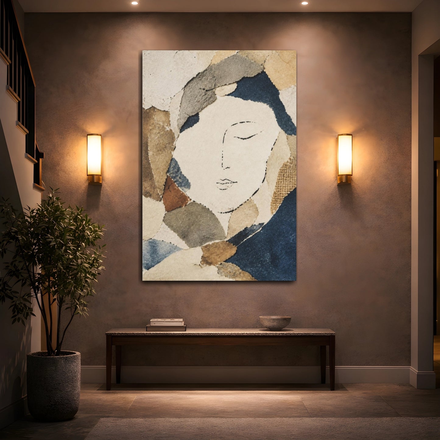 Mockup 2. Wabi Sabi Paper Face shown as canvas print