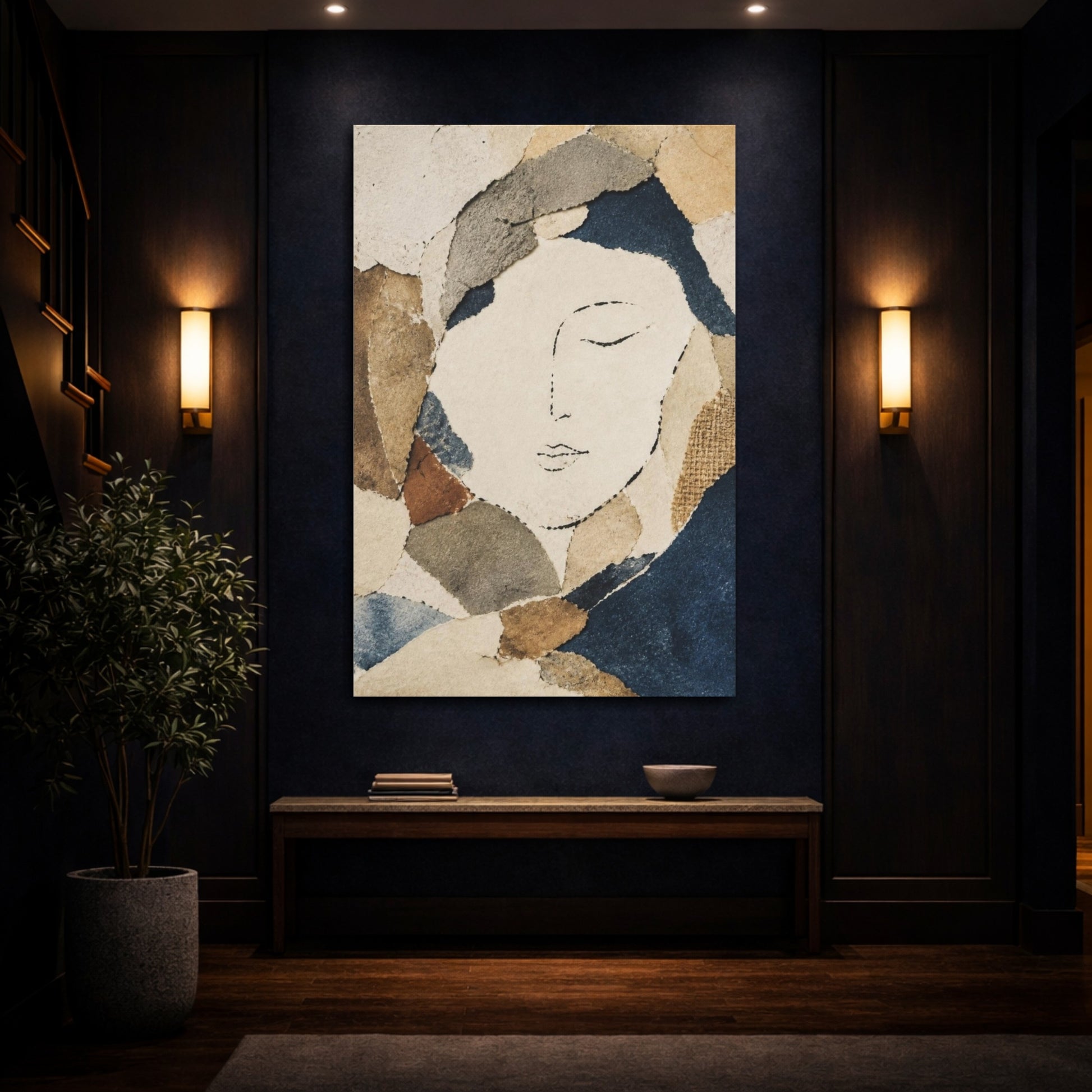 Mockup 4. Wabi Sabi Paper Face shown as canvas print