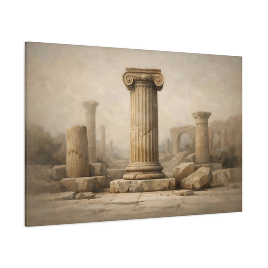 Wabi Sabi Roman Columns shown as stretched canvas wall art