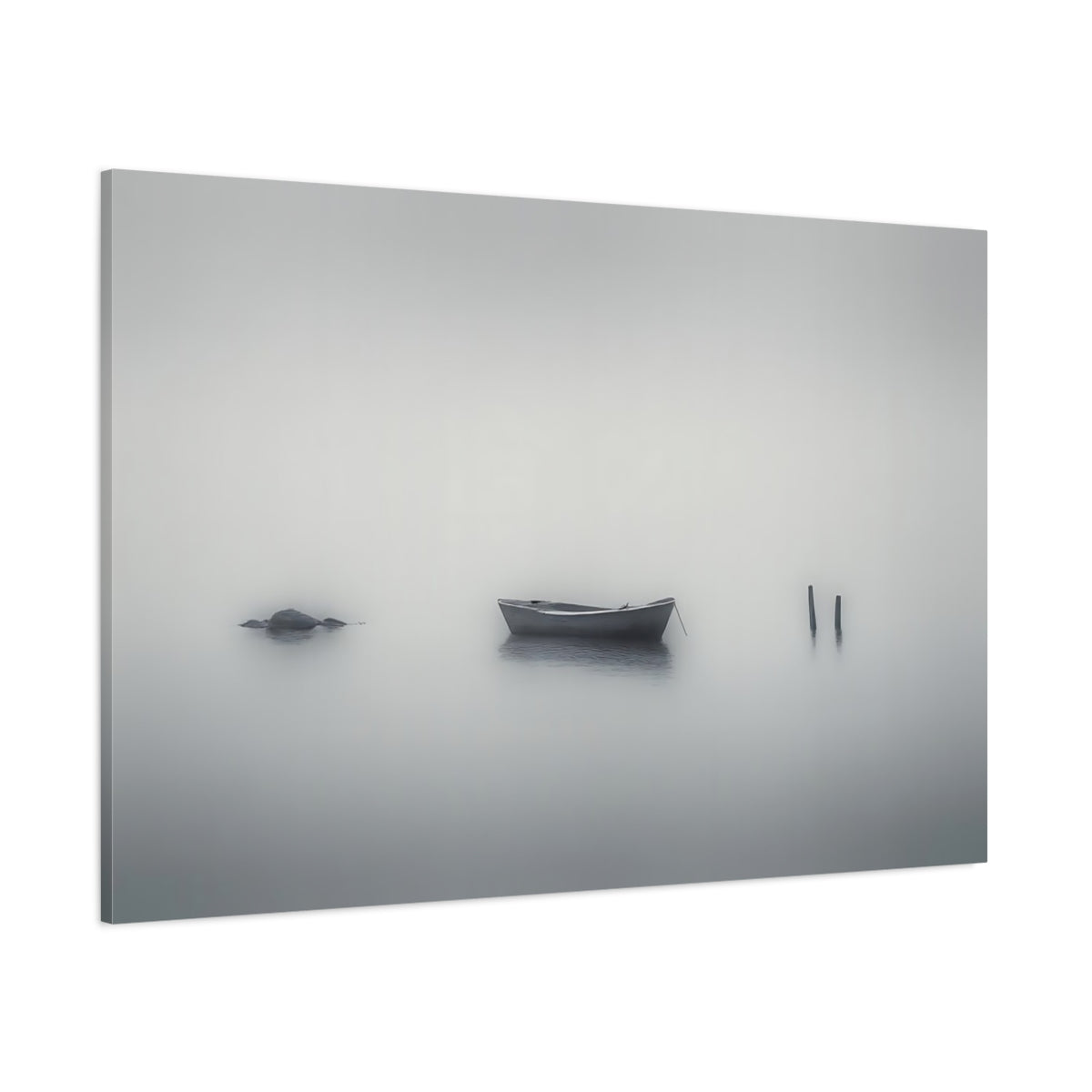 Wabi Sabi Seascape Mist shown as stretched canvas wall art