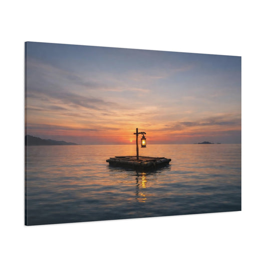 Wabi Sabi Seascape Sunset shown as stretched canvas wall art
