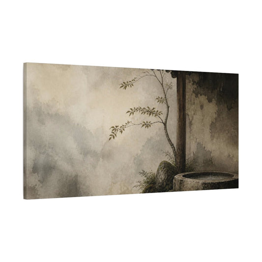 Wabi Sabi Stone Trough Canvas Print Wall Art – Living Room Decor, Above Sofa - YesArtYes