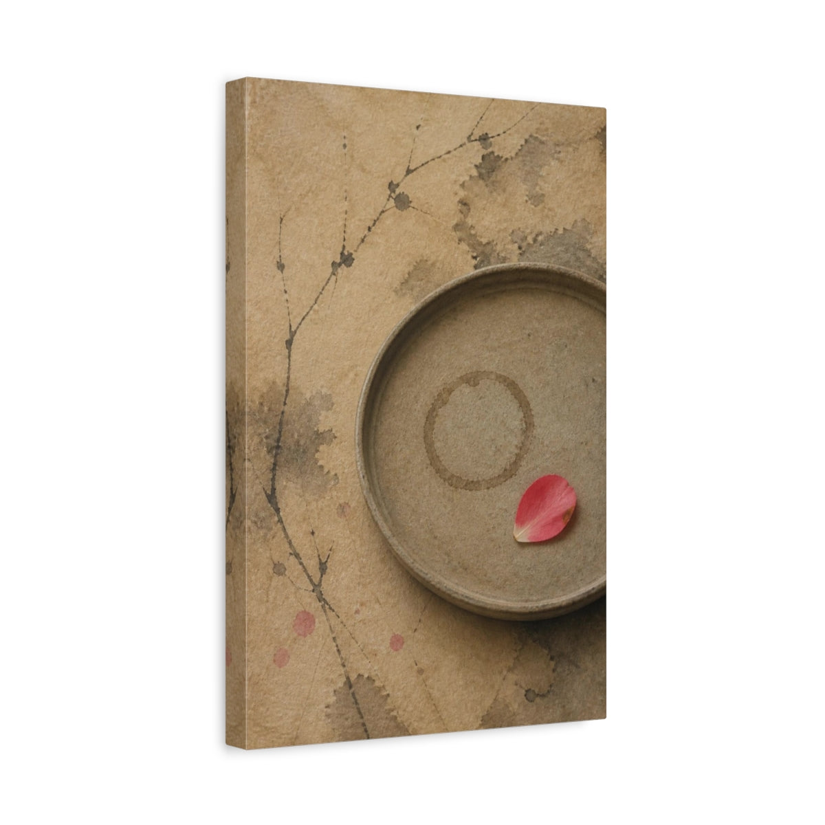 Side Mockup 4. Wabi Sabi Tea Tray shown as canvas print
