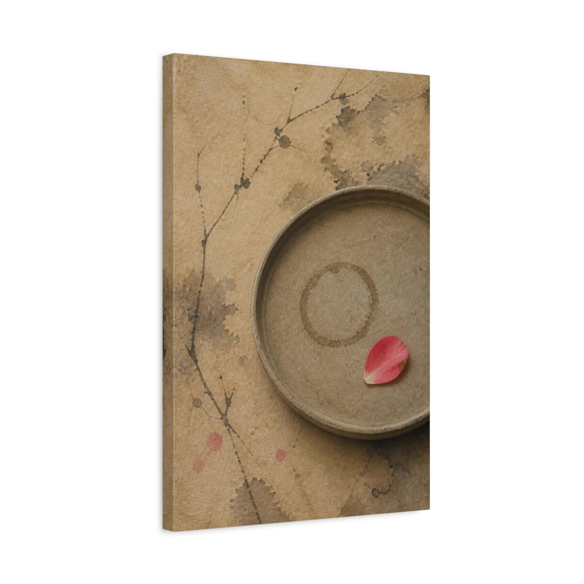 Side Mockup 3. Wabi Sabi Tea Tray shown as canvas print