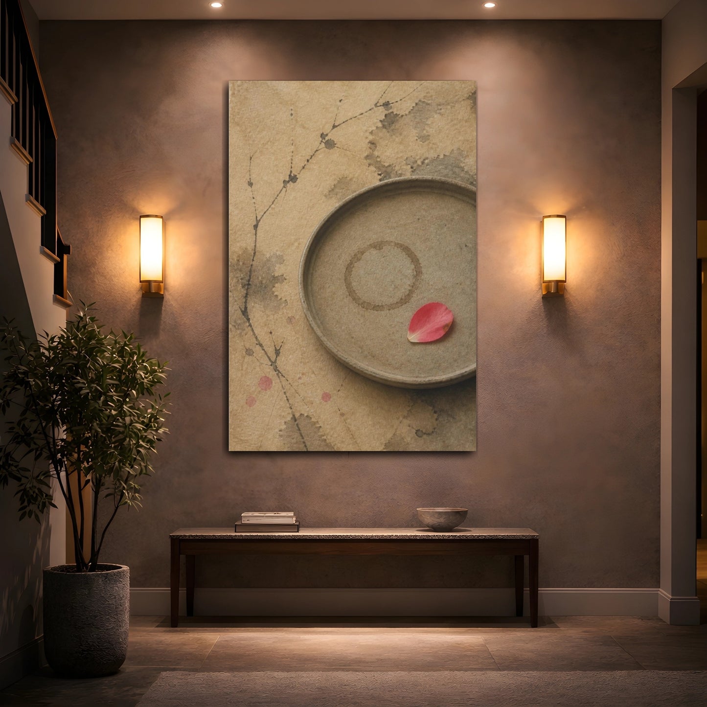 Mockup 2. Wabi Sabi Tea Tray shown as canvas print