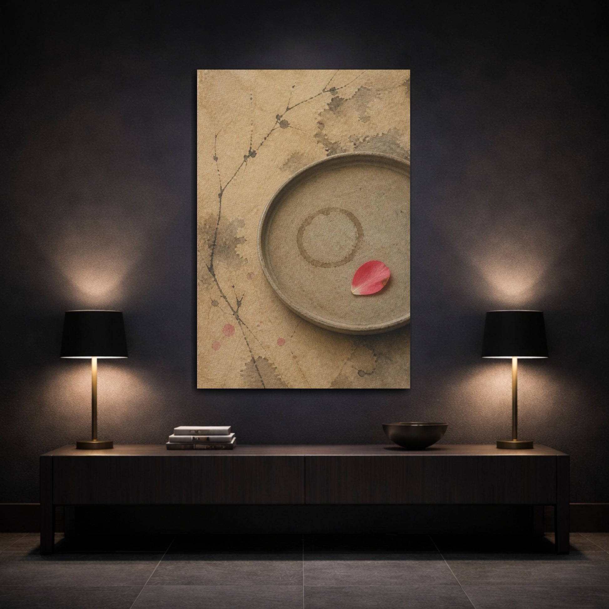 Mockup 3. Wabi Sabi Tea Tray shown as canvas print