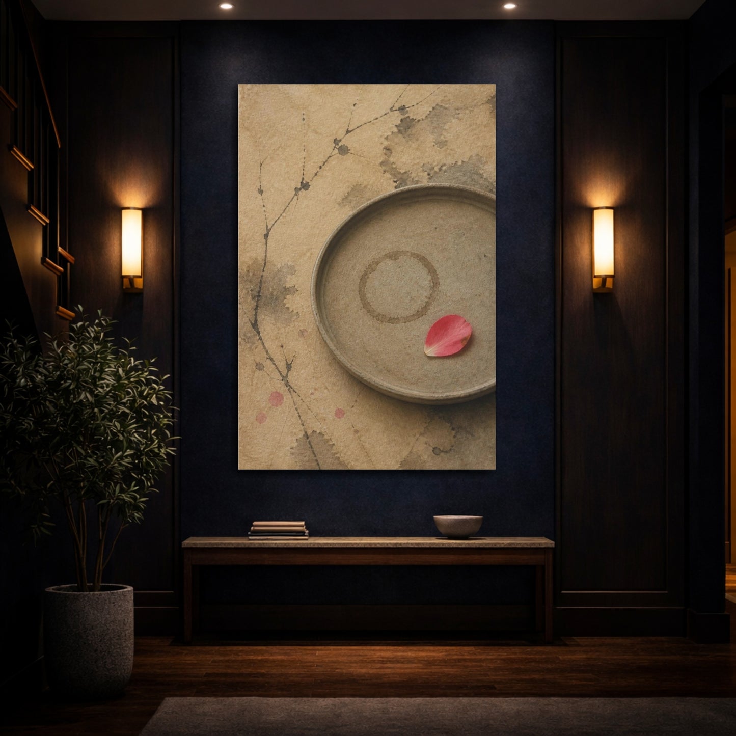 Mockup 4. Wabi Sabi Tea Tray shown as canvas print