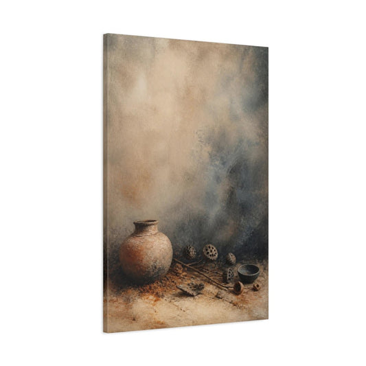 Wabi Sabi Terracotta Vessel Canvas Print Wall Art – Living Room Decor, Above Sofa - YesArtYes