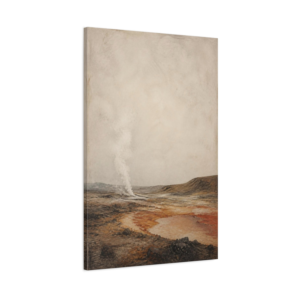 Main Mockup. Wabi Sabi Volcanic Plain shown as canvas print
