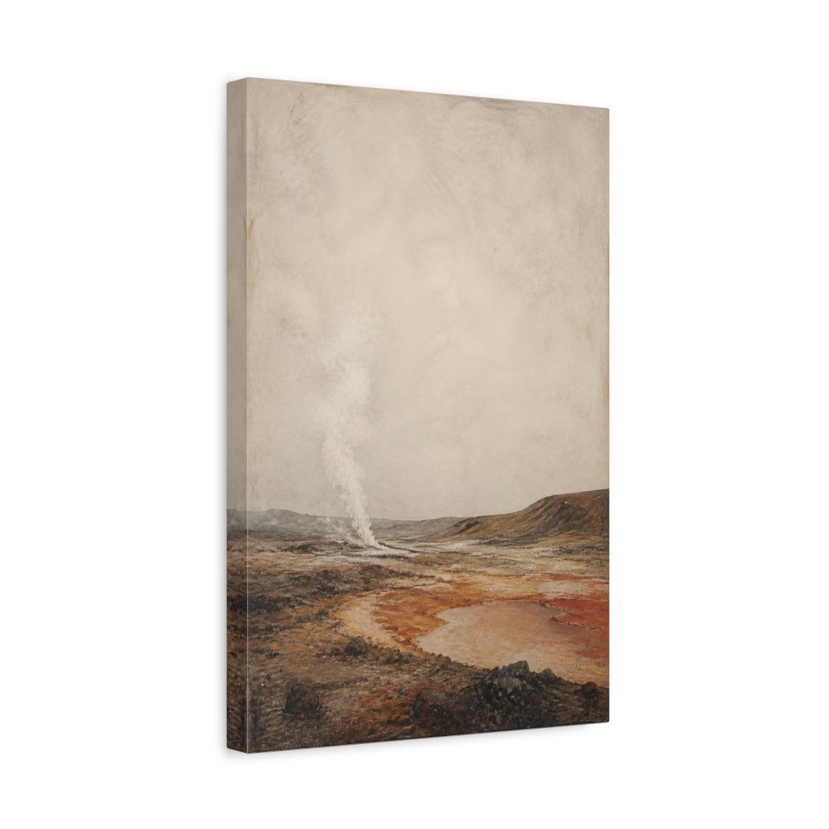 Side Mockup 4. Wabi Sabi Volcanic Plain shown as canvas print