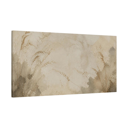 Main Mockup. Wabi Sabi Wheat Stems shown as canvas print