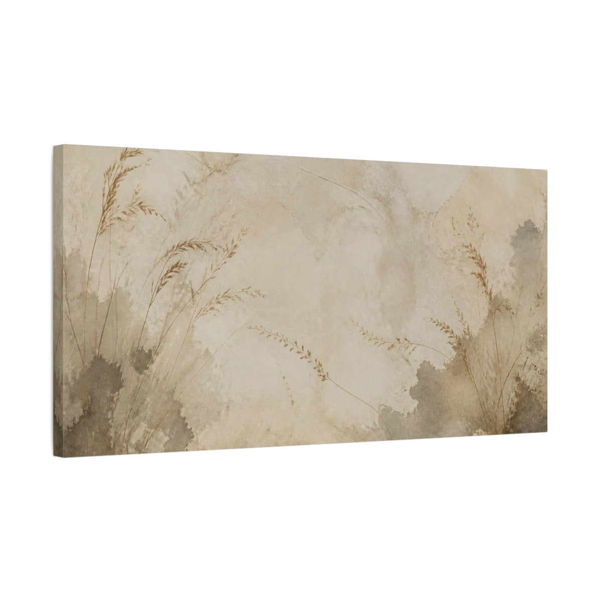 Side Mockup 1. Wabi Sabi Wheat Stems shown as canvas print