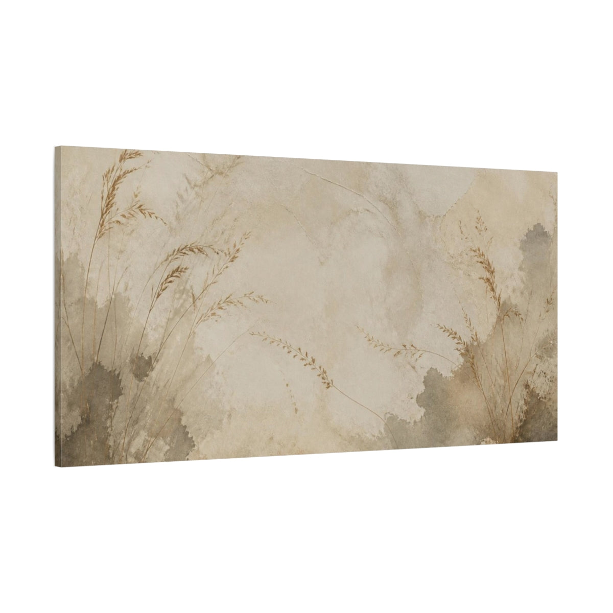Side Mockup 2. Wabi Sabi Wheat Stems shown as canvas print