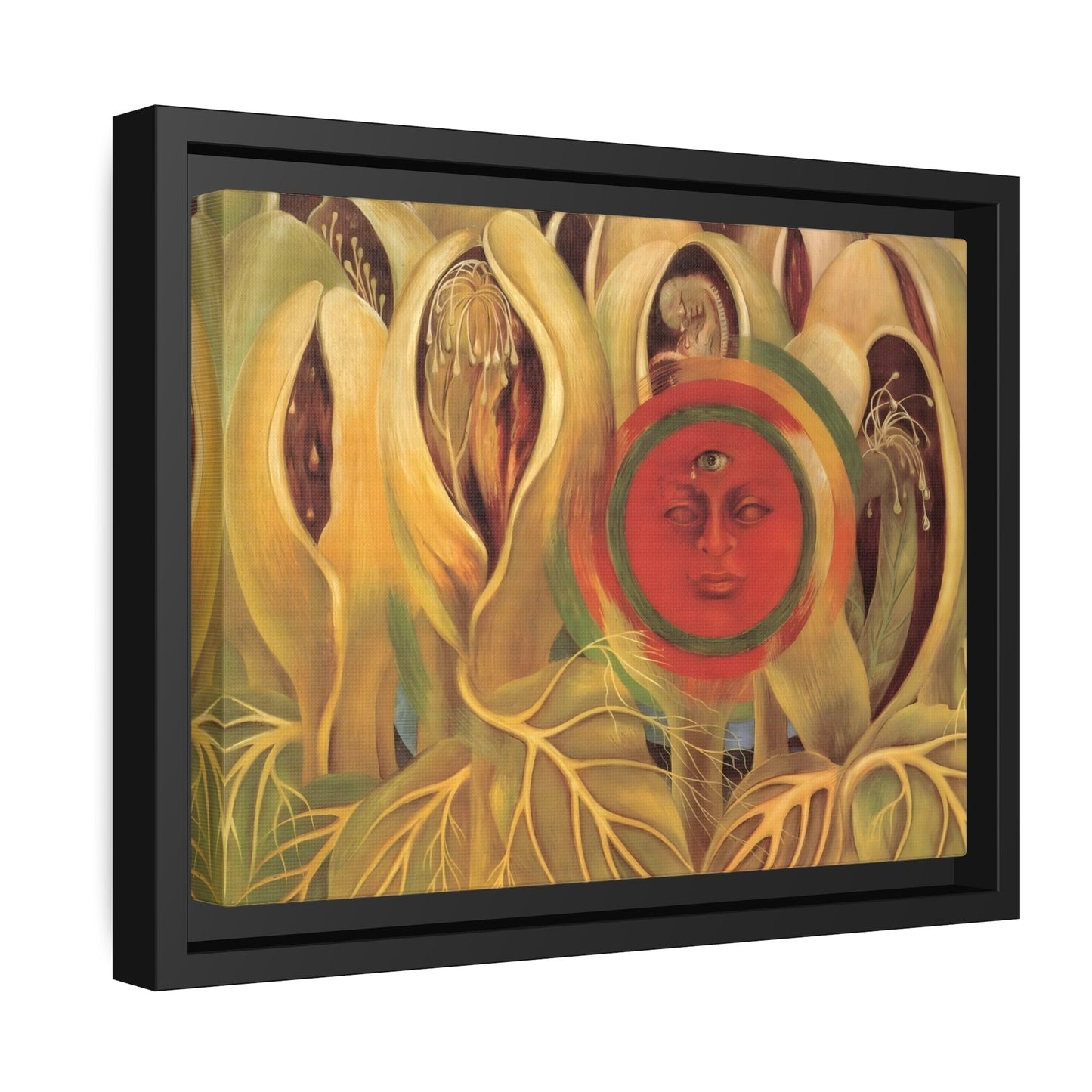 Wall Art Artwork Reproduction in Exclusive Frame for Living Room - Frida Kahlo Sun and Life Canvas Print