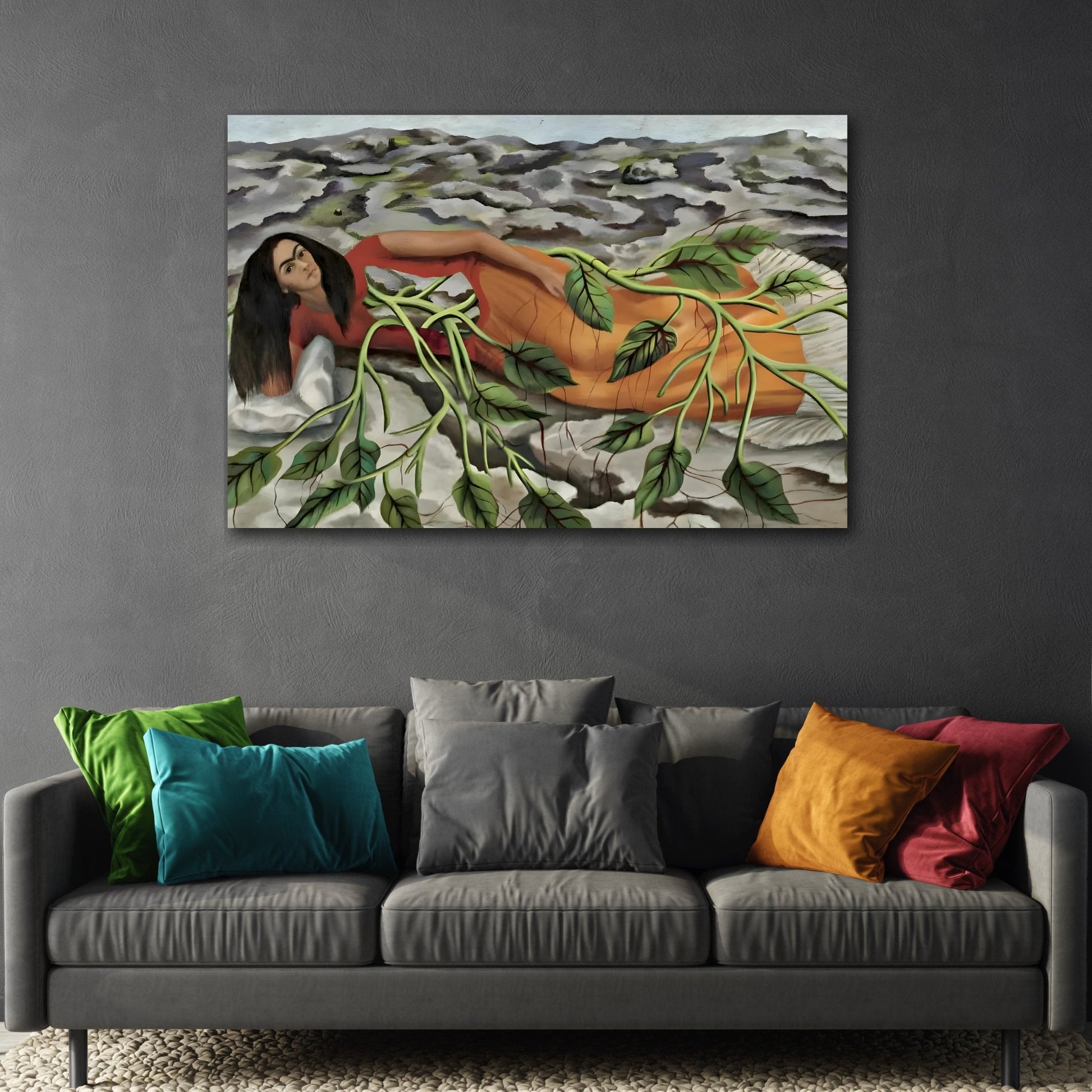 Wall Art Canvas Kahlo Print - Roots Painting Reproduction