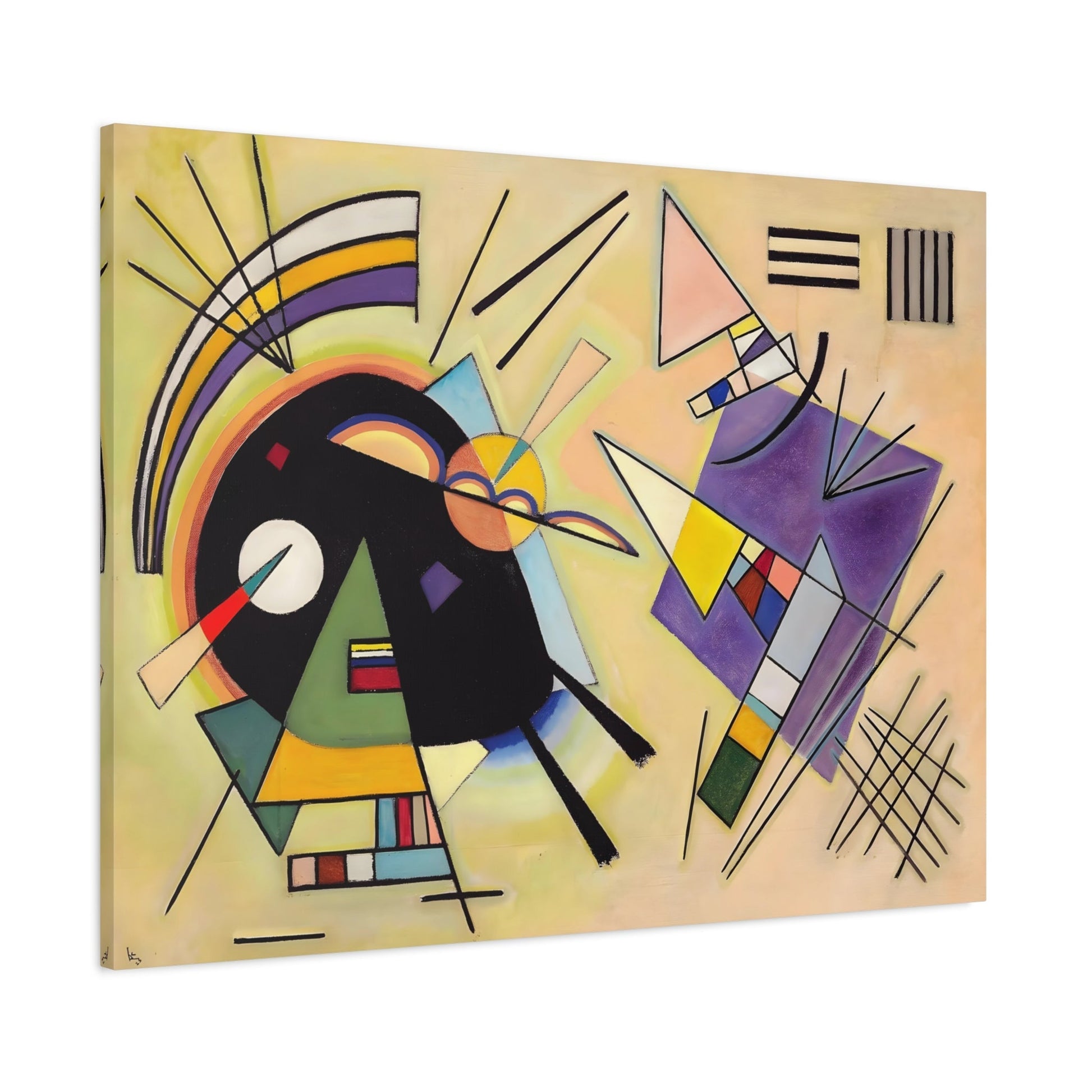 Wassily Kandinsky Black and Violet - Abstract Canvas Wall Art Print