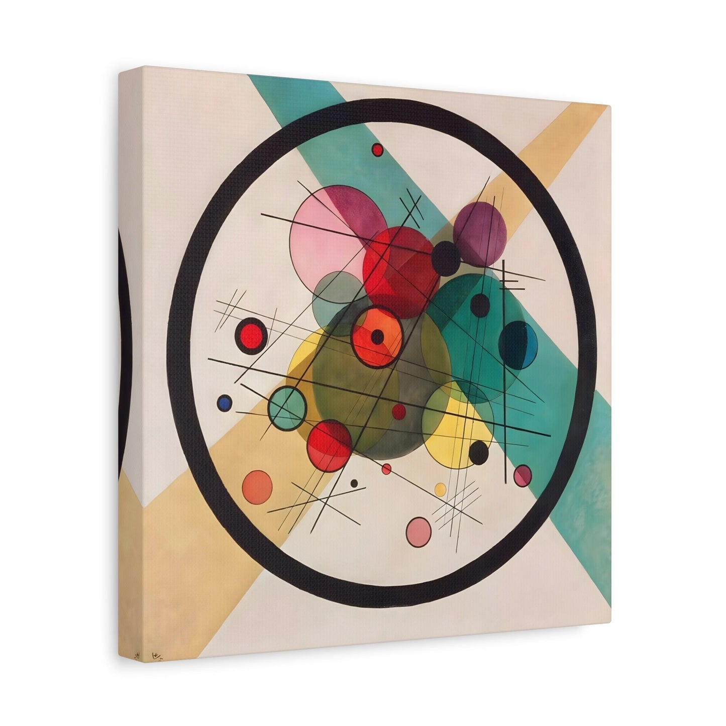 Wassily Kandinsky Circles in a Circle - Square Canvas Wall Art Print