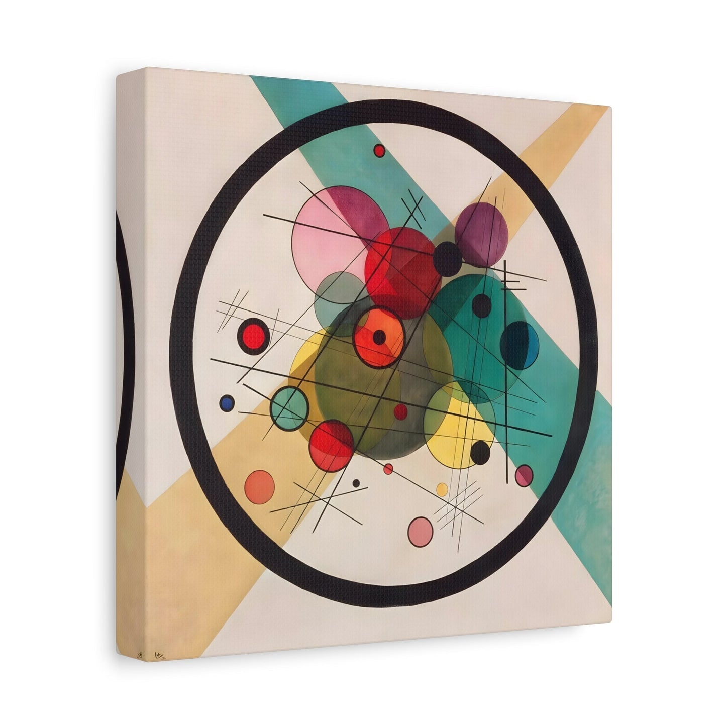 Wassily Kandinsky Circles in a Circle - Square Canvas Wall Art Print