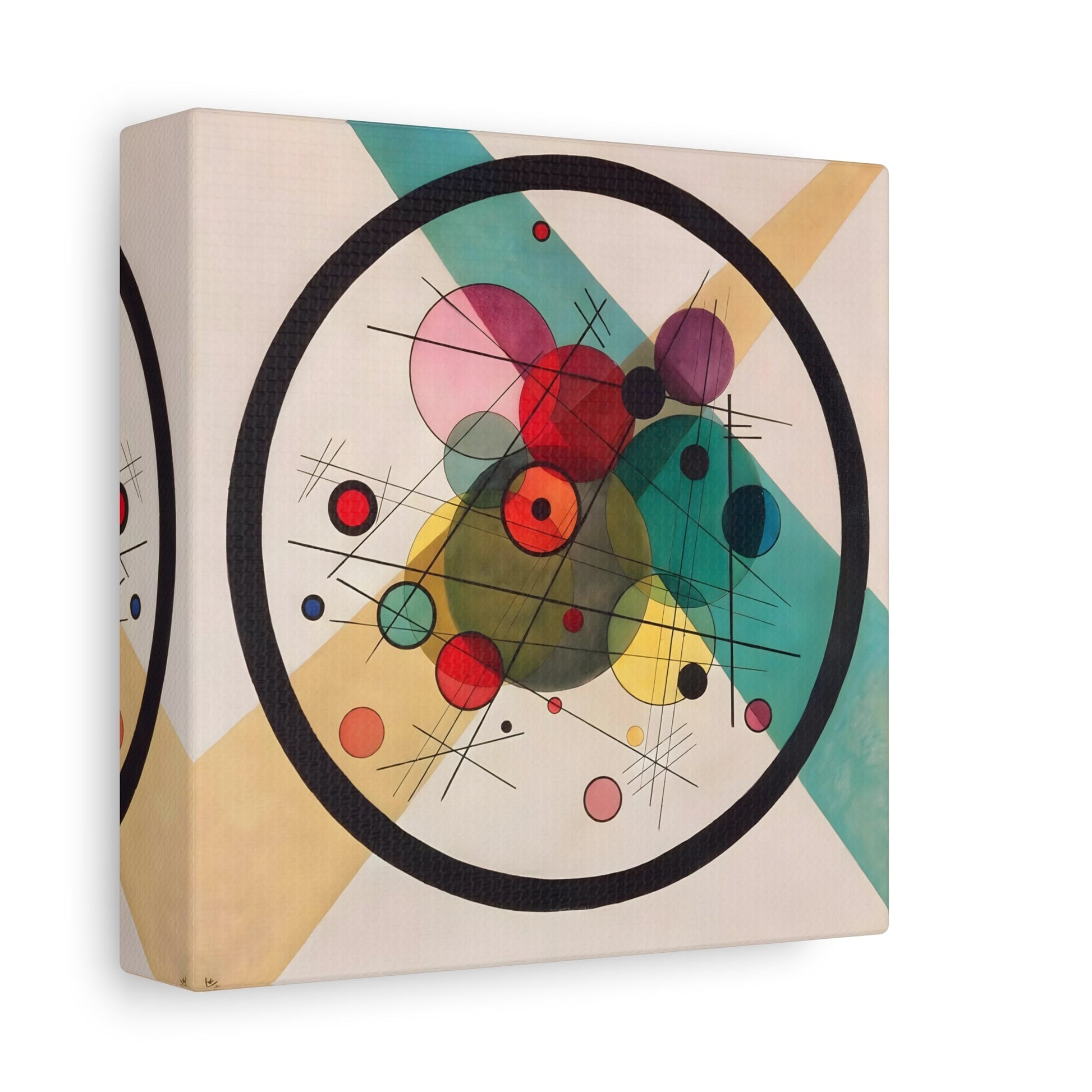 Wassily Kandinsky Circles in a Circle - Square Canvas Wall Art Print