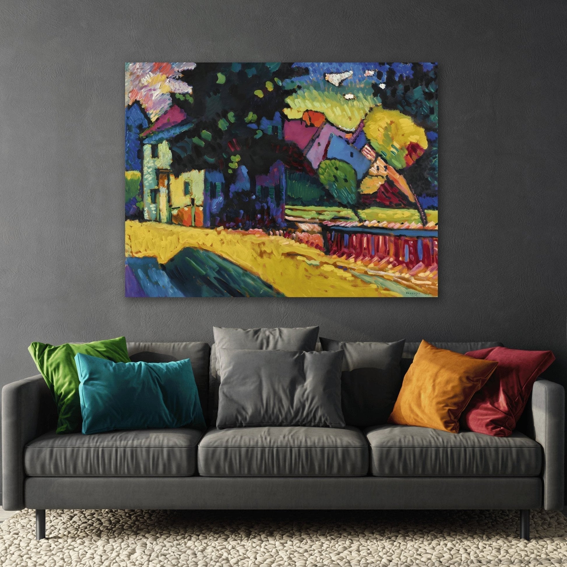 Wassily Kandinsky Murnau Landscape Green House - Abstract Canvas Print