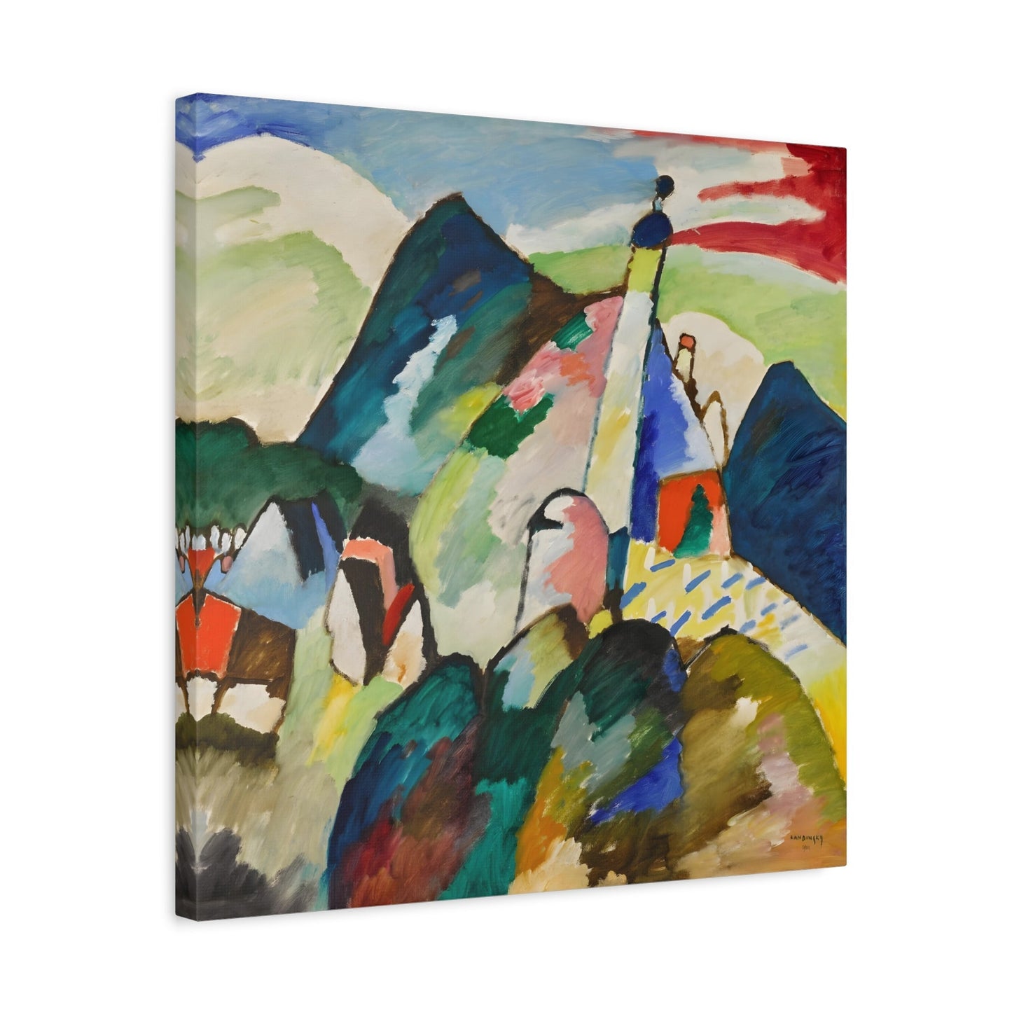 Wassily Kandinsky Murnau with Church II - Square Canvas Wall Art Print