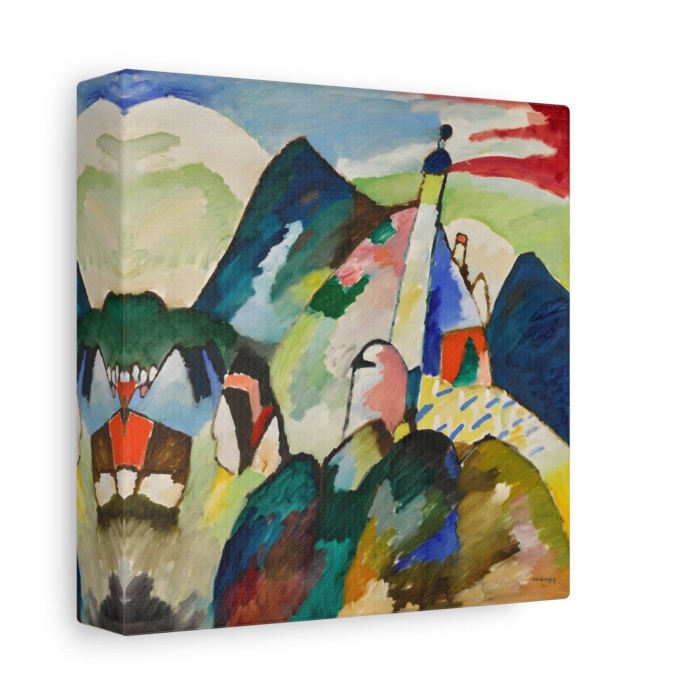 Wassily Kandinsky Murnau with Church II - Square Canvas Wall Art Print