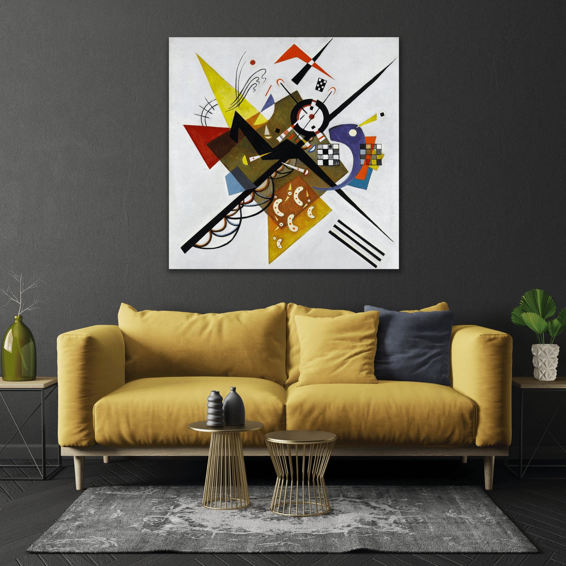 Wassily Kandinsky On White II - Square Canvas Wall Art Print