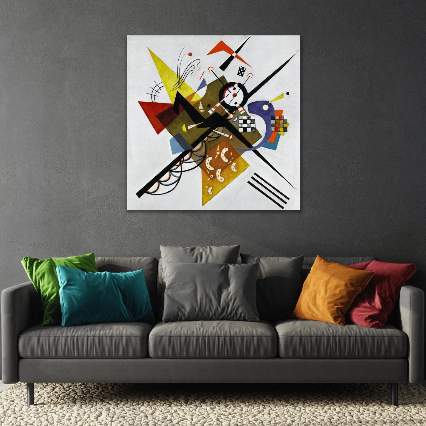 Wassily Kandinsky On White II - Square Canvas Wall Art Print