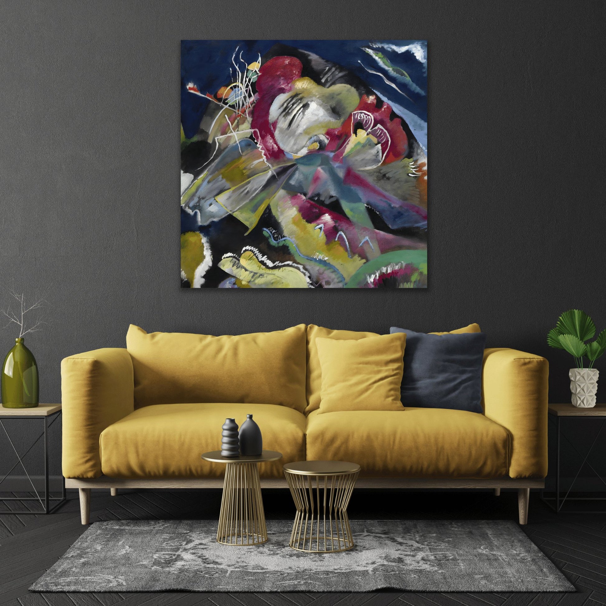 Wassily Kandinsky Painting with White Lines - Canvas Wall Art Print