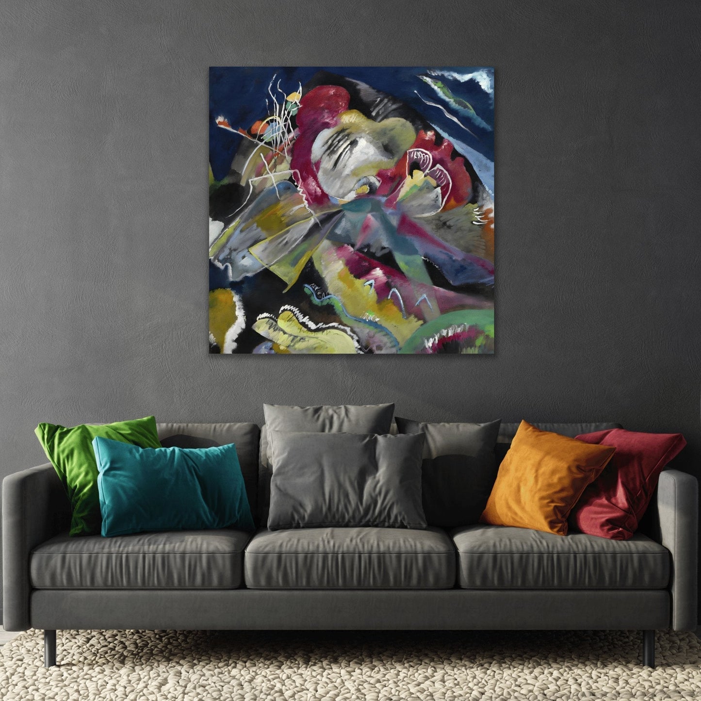 Wassily Kandinsky Painting with White Lines - Canvas Wall Art Print