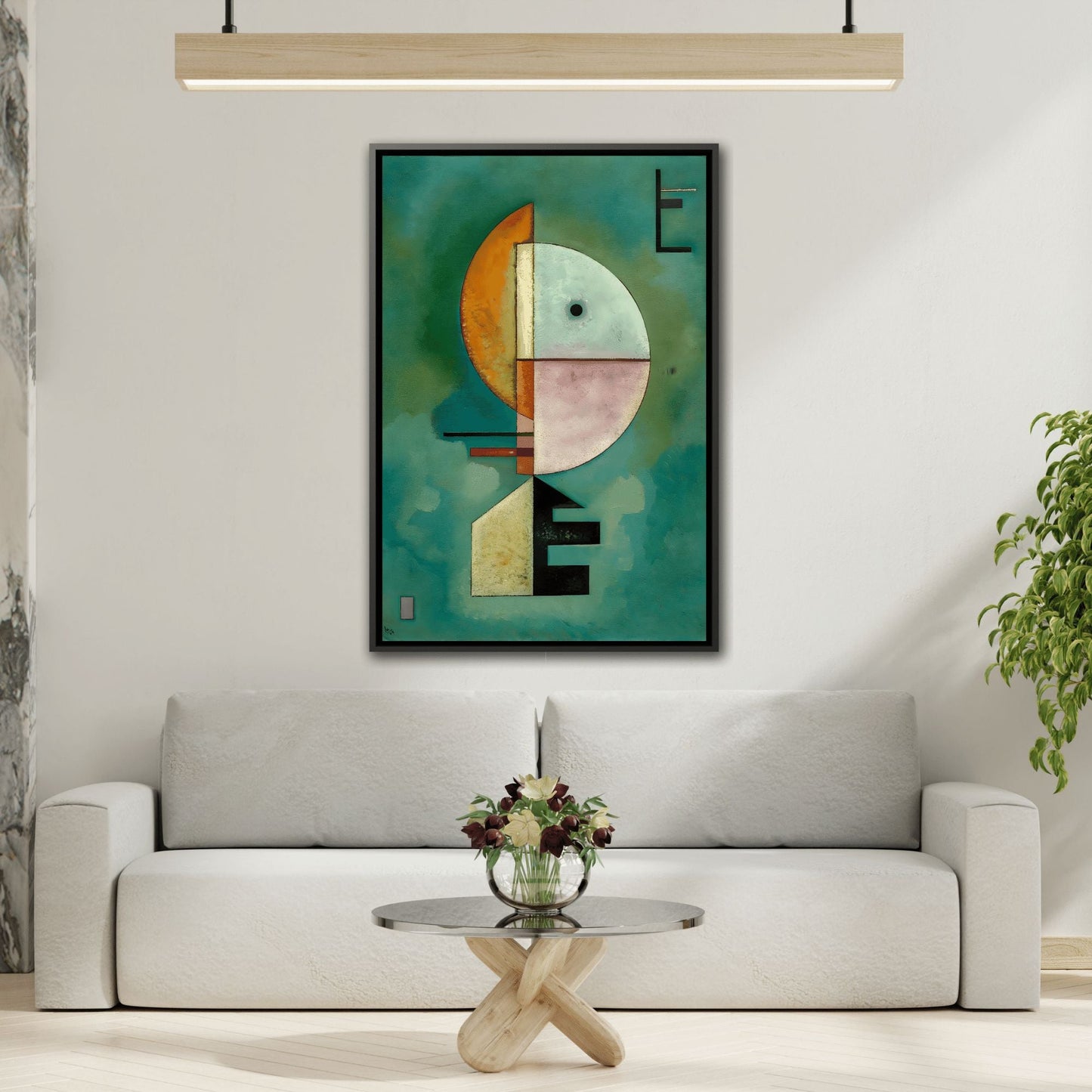 Wassily Kandinsky Upward - Framed Canvas Print in Black Pinewood Frame