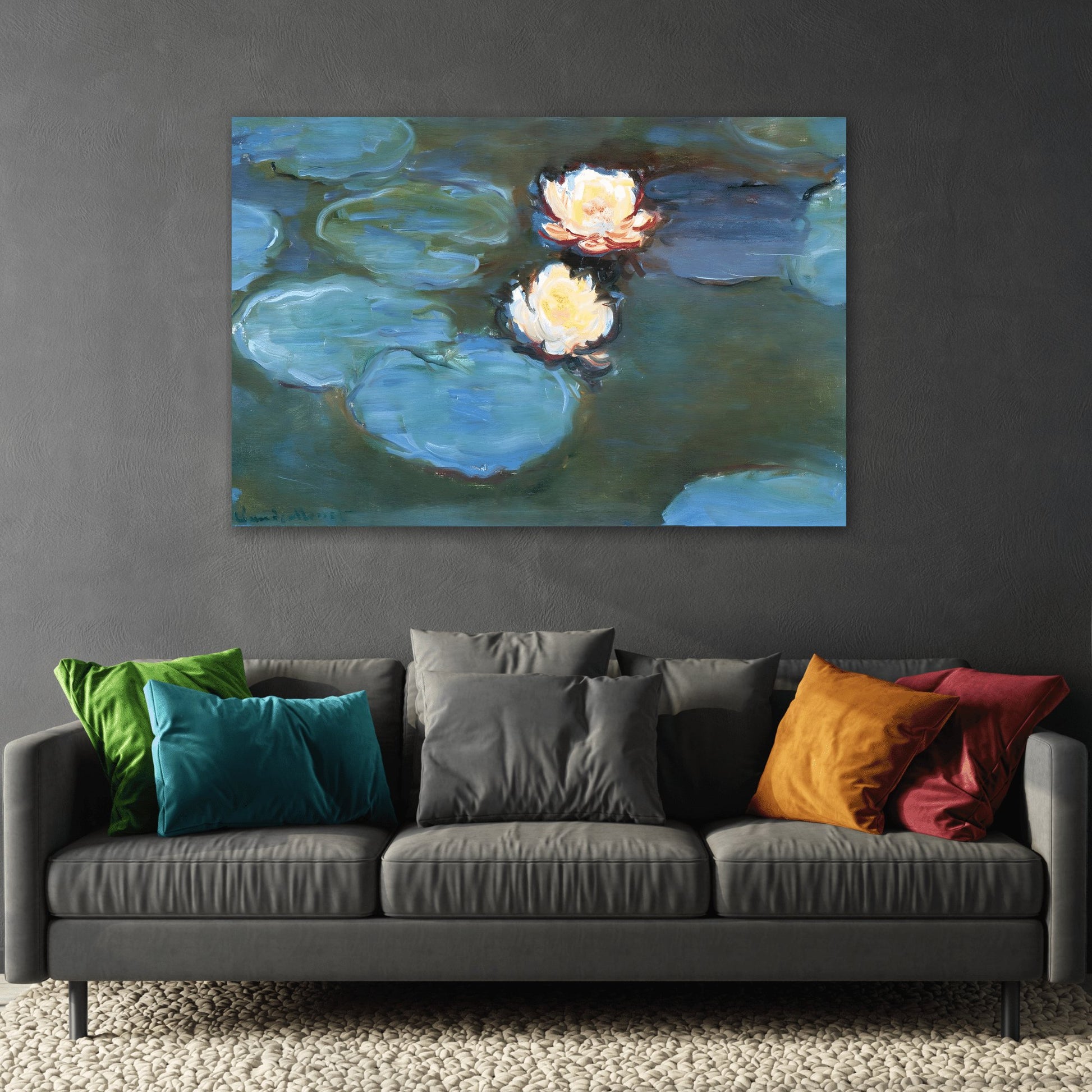 Water Lilies Canvas Print - Colorful Flowers Monet Wall Art