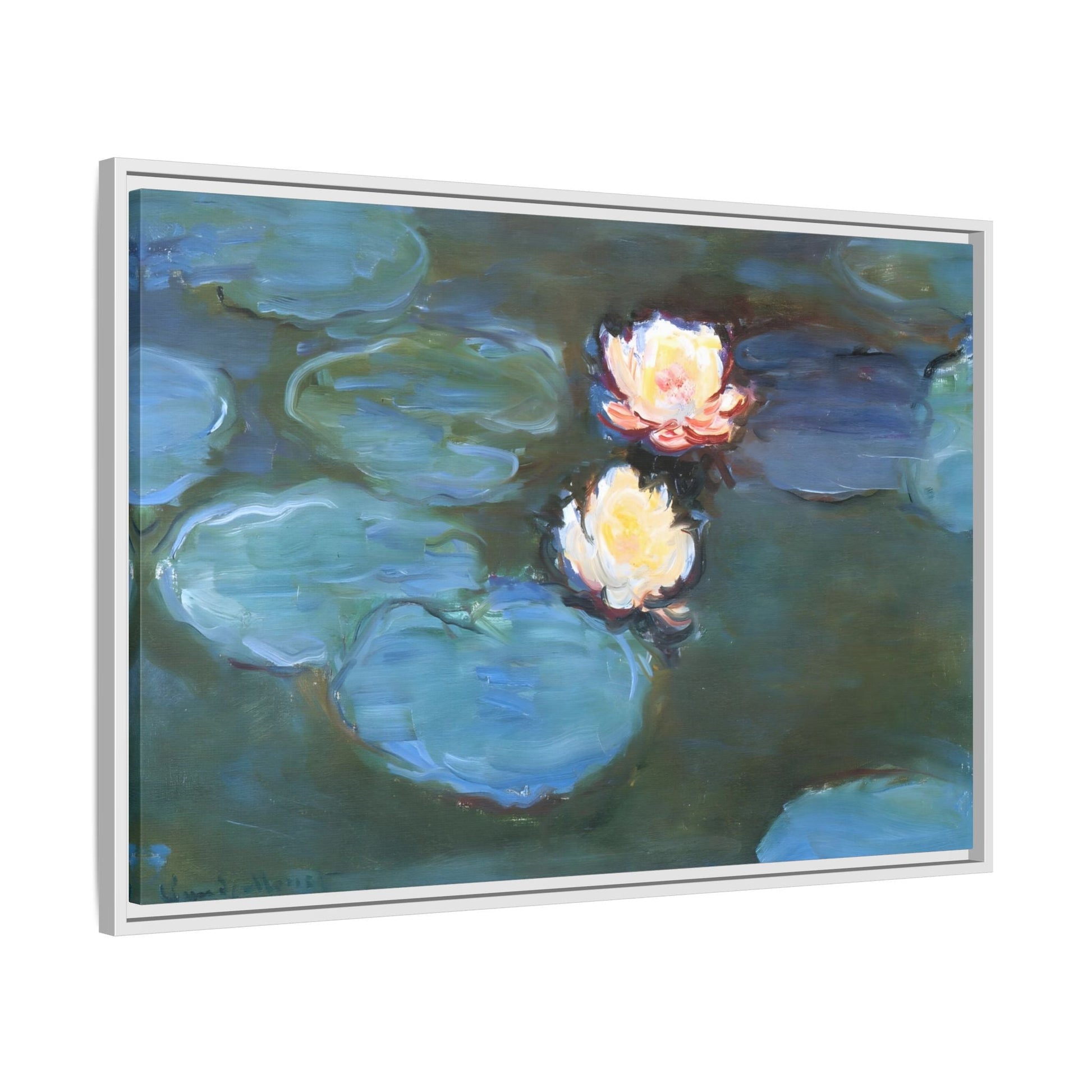 Water Lilies Monet Canvas Print - Large Framed Floral Wall Art - YesArtYes
