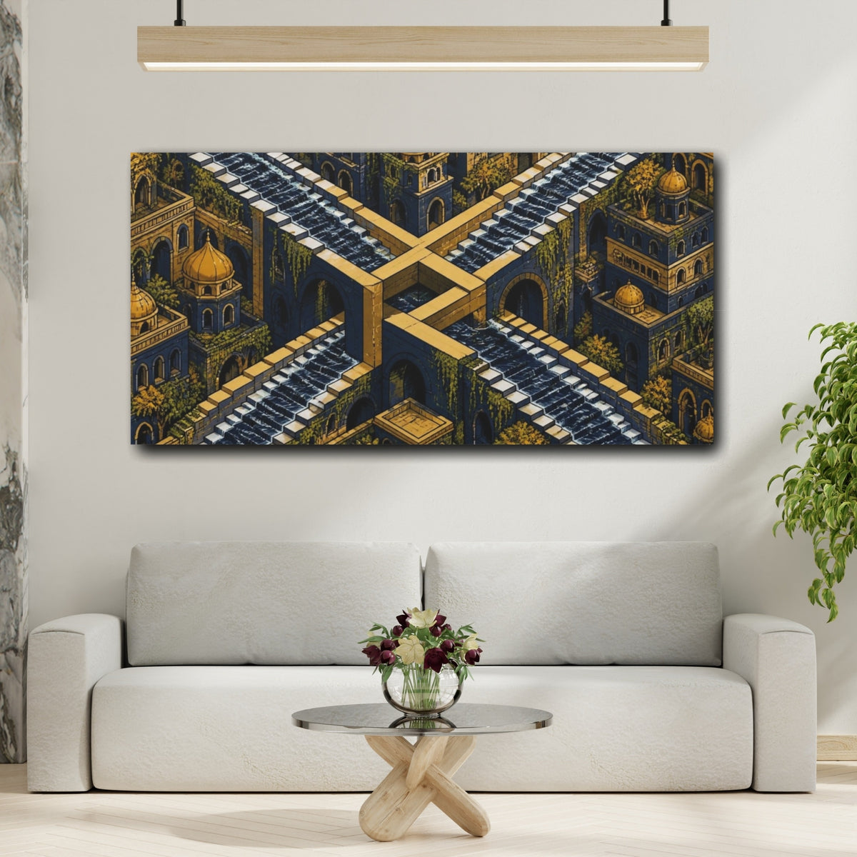 Mockup 2. Water Staircase Illusion shown as canvas print