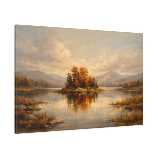 Main Mockup. Watercolor Burnt Orange Subtle Accent shown as stretched canvas wall art