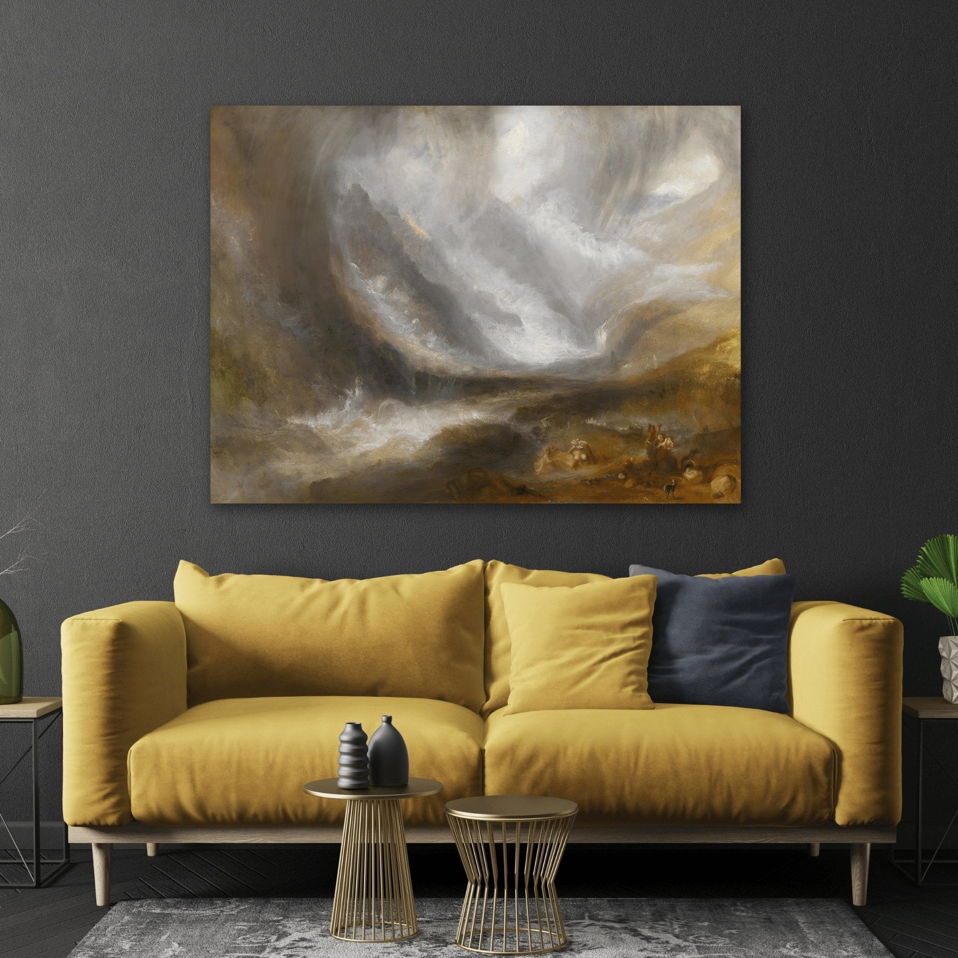 Watercolor Canvas Wall Art Print - William Turner Valley of Aosta Snowstorm - YesArtYes