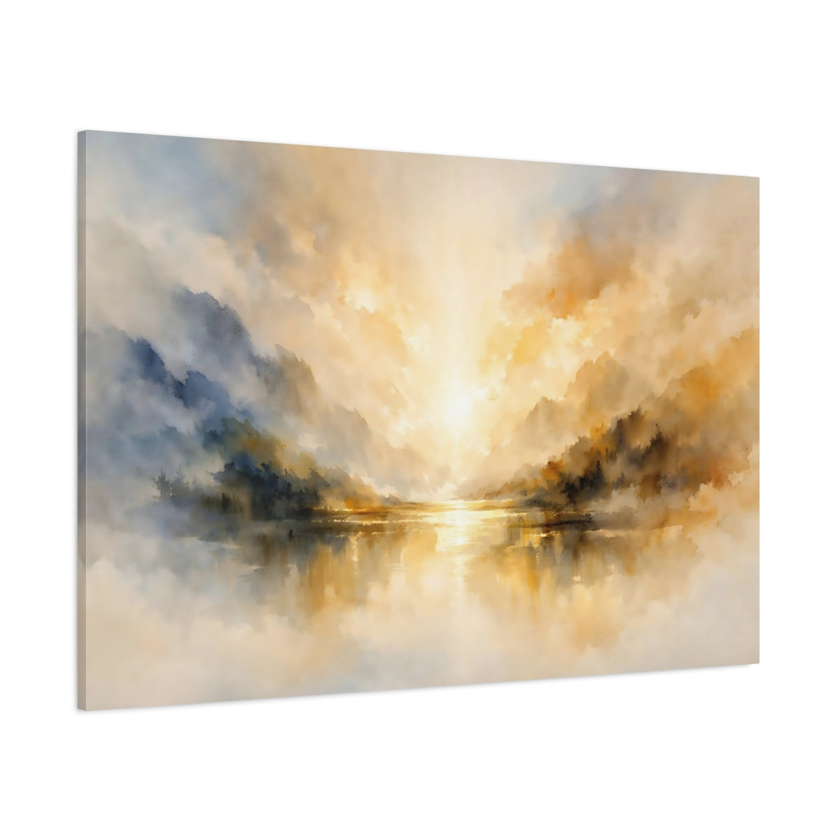 Watercolor Dynamic Abstract shown as stretched canvas wall art