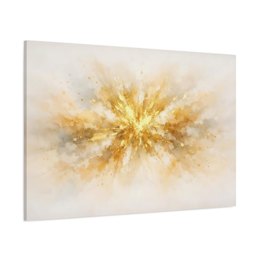 Main Mockup. Watercolor Gold Abstract shown as stretched canvas wall art