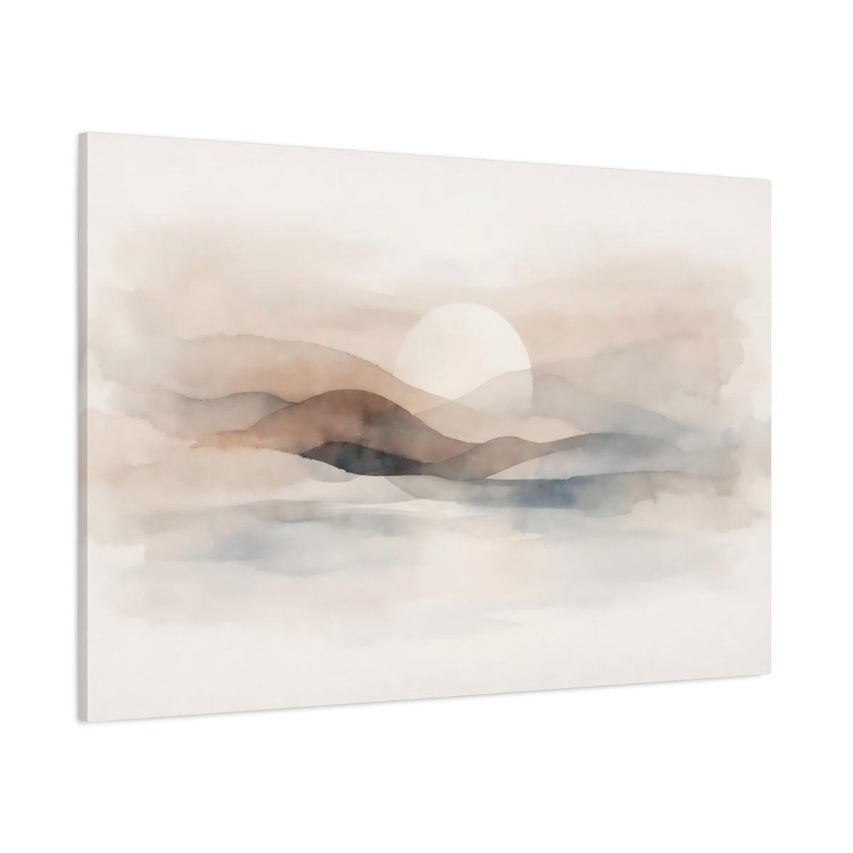 Watercolor Neutral Abstract shown as stretched canvas wall art