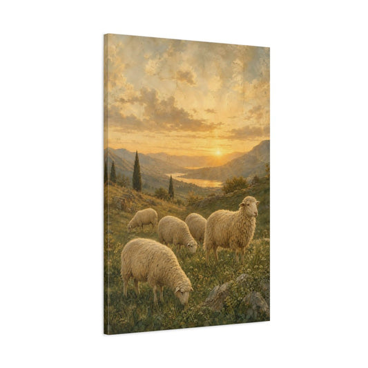 Weathered Fresco Nature Mural Texture Sheep Canvas Print – Traditional Living Room, Above Sofa - YesArtYes