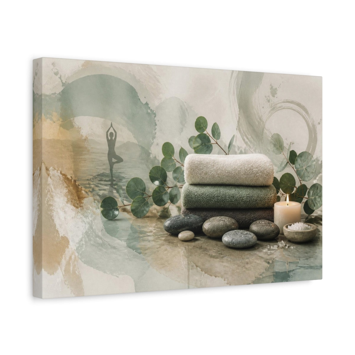 Side Mockup 4. Wellness Towel Stack shown as canvas print
