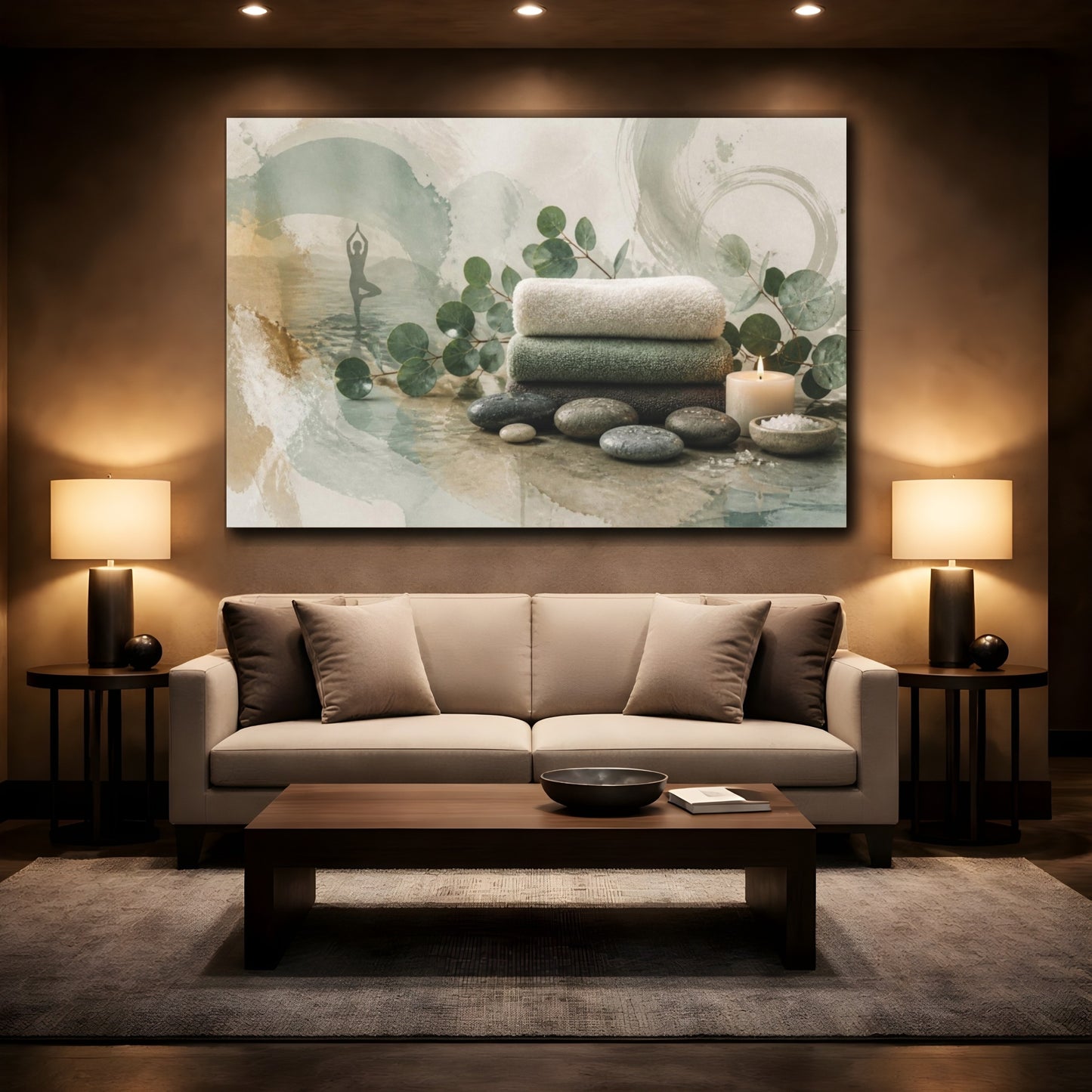 Mockup 2. Wellness Towel Stack shown as canvas print
